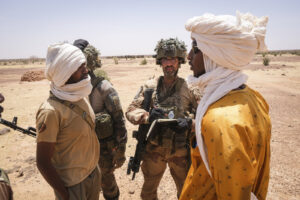 Burkina Faso, april 2021. French army soldiers looking for terrorist people into Sahel desert during barkhane operation.