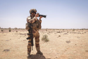Burkina Faso, april 2021. French army soldiers photographer into Sahel desert during barkhane operation.
Burkina Faso, a