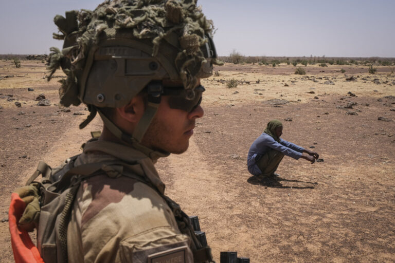 Burkina Faso, april 2021. French army soldiers looking for terrorist people into Sahel desert during barkhane operation.
