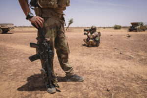 Burkina Faso, april 2021. French army soldiers looking for terrorist people into Sahel desert during barkhane operation.