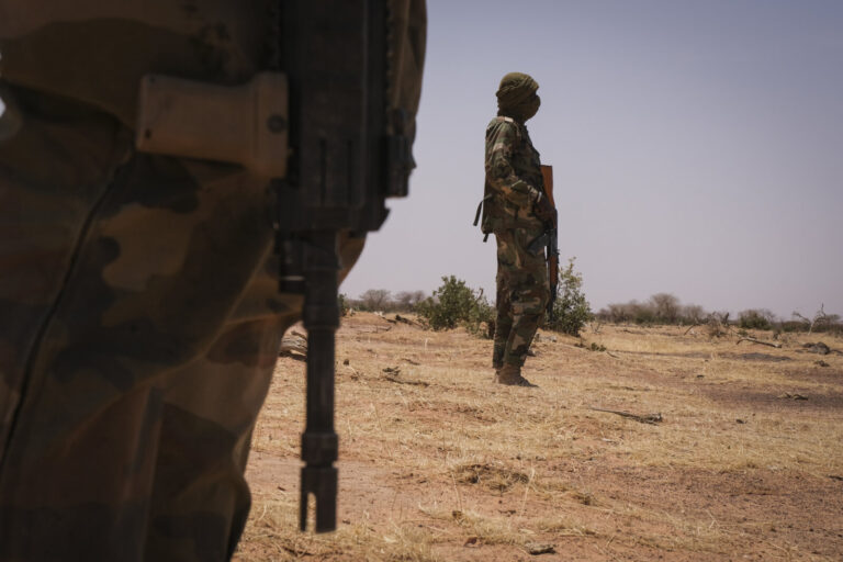 Burkina Faso, april 2021. French army soldiers looking for terrorist people into Sahel desert during barkhane operation.