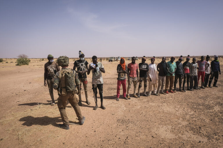 Burkina Faso, april 2021. French army soldiers looking for terrorist people into Sahel desert during barkhane operation.