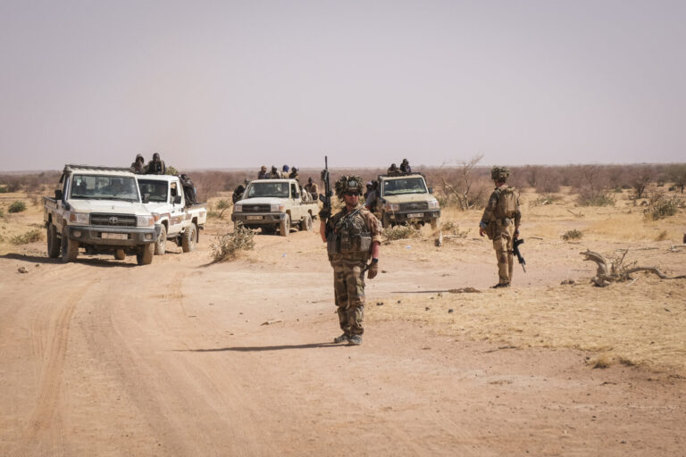 Burkina Faso, april 2021. French army soldiers looking for terrorist people into Sahel desert during barkhane operation.