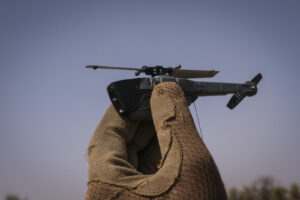 Burkina Faso, april 2021. French army soldiers useing a drone into Sahel desert during barkhane operation.
Burkina Faso,