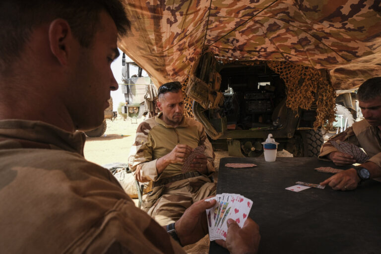 Burkina Faso, april 2021. Dailylife of French army soldiers during operation barkhane, war against terrorism in Sahel Af