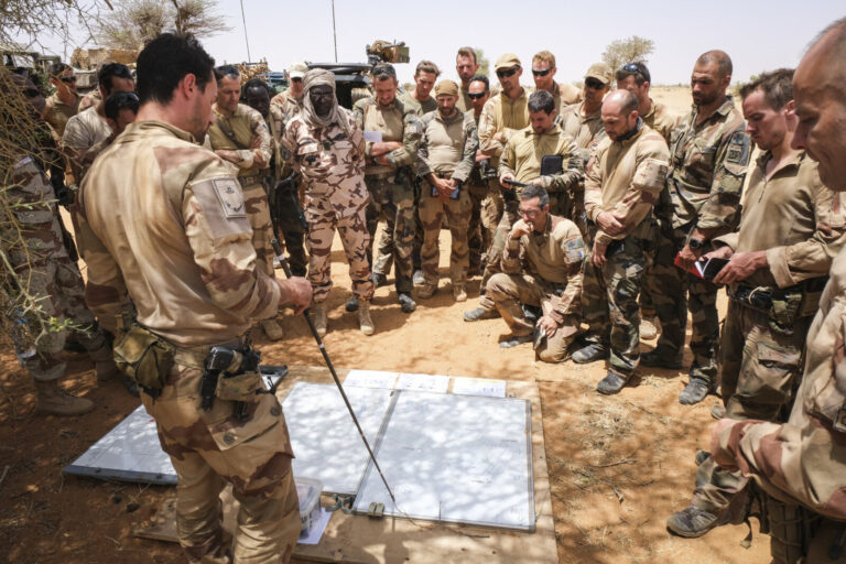 Burkina Faso, april 2021. French army soldiers prepare a mission into Sahel desert during barkhane operation.Burkina Fa