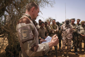 Burkina Faso, april 2021. French army soldiers prepare a mission into Sahel desert during barkhane operation.Burkina Fa