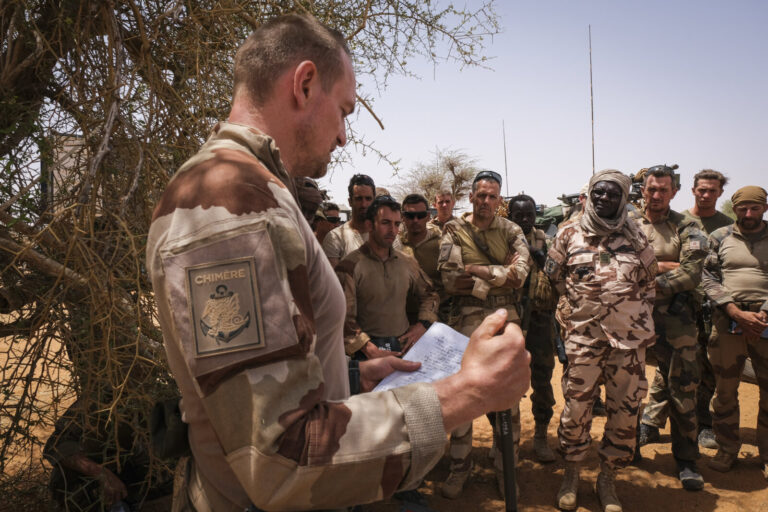 Burkina Faso, april 2021. French army soldiers prepare a mission into Sahel desert during barkhane operation.Burkina Fa