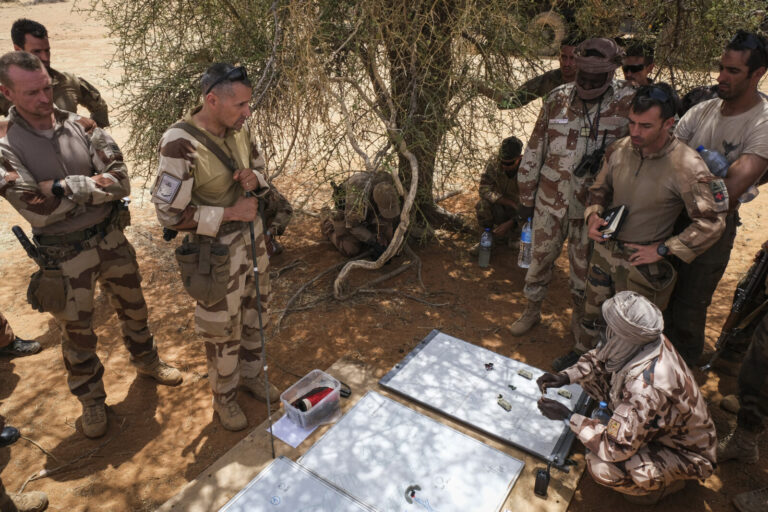 Burkina Faso, april 2021. French army soldiers prepare a mission into Sahel desert during barkhane operation.Burkina Fa