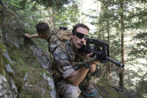 France, Chamonix, 2015-07-01. French mountain soldiers have special training in a special school in Chamonix, the most i