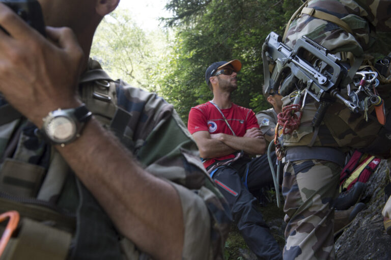 France, Chamonix, 2015-07-01. French mountain soldiers have special training in a special school in Chamonix, the most i