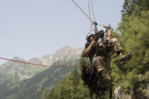 France, Chamonix, 2015-07-01. French mountain soldiers have special training in a special school in Chamonix, the most i