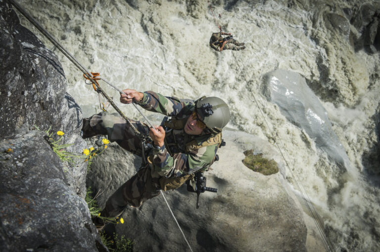 France, Chamonix, 2015-07-01. French mountain soldiers have special training in a special school in Chamonix, the most i