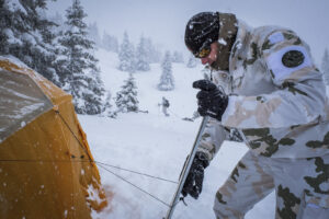 France, Chamonix, 2016-03-02. French mountain soldiers have special training in a special school in Chamonix, the most i