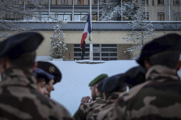 France, Chamonix, 2016-03-02. French mountain soldiers have special training in a special school in Chamonix, the most i