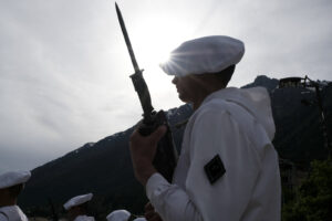France, Chamonix, 2016-06-10. French mountain soldiers have special training in a special school in Chamonix, the most i