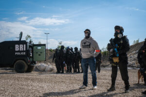 France, Paris, 2022-06-12. Demonstration of french special police forces (BRI) during Eurosatory international land and 