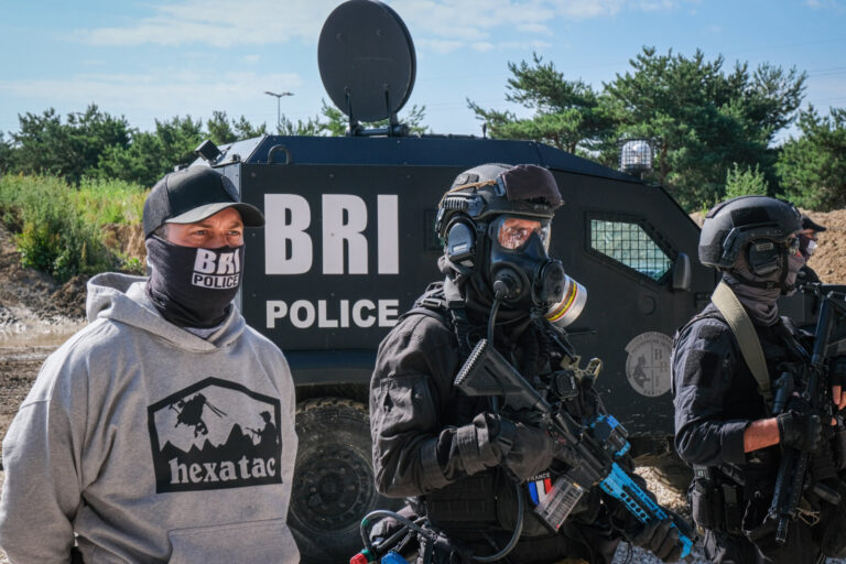 France, Paris, 2022-06-12. Demonstration of french special police forces (BRI) during Eurosatory international land and 