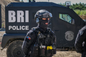 France, Paris, 2022-06-12. Demonstration of french special police forces (BRI) during Eurosatory international land and 