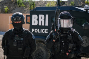 France, Paris, 2022-06-12. Demonstration of french special police forces (BRI) during Eurosatory international land and 