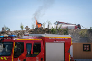 France, Paris, 2022-06-12. Demonstration of firemen from BSPP during Eurosatory international land and airland defence a
