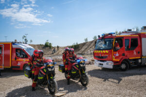 France, Paris, 2022-06-12. Demonstration of firemen from BSPP during Eurosatory international land and airland defence a