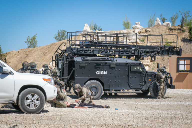 France, Paris, 2022-06-12. Exhibition of GIGN special police forces during Eurosatory international land and airland def