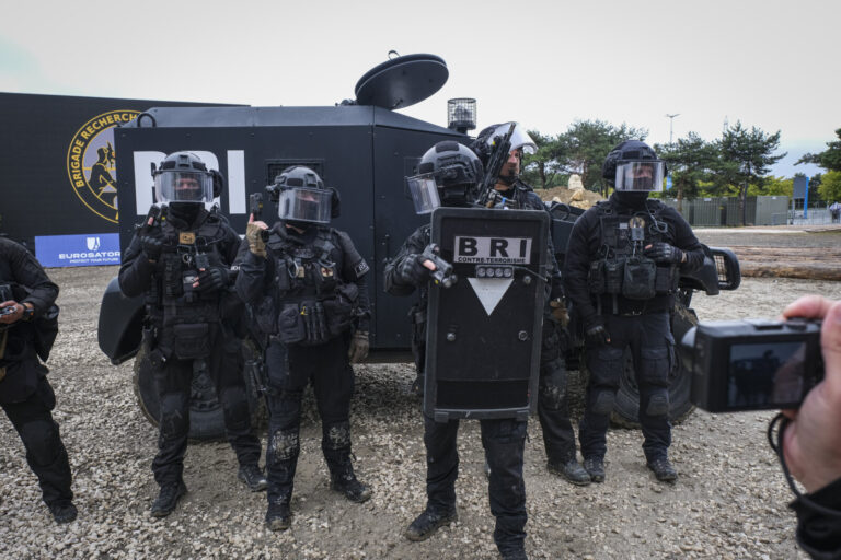 France, Paris, 2024-06-16. Dynamic exhibition of special forces from army and police during Eurosatory, the world event 