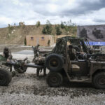 France, Paris, 2024-06-16. Dynamic exhibition of special forces from army and police during Eurosatory, the world event