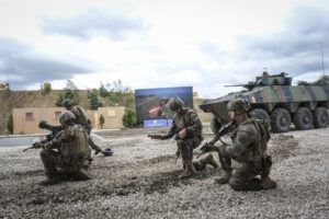 France, Paris, 2024-06-16. Dynamic exhibition of special forces from army and police during Eurosatory, the world event 