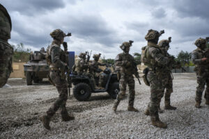 France, Paris, 2024-06-16. Dynamic exhibition of special forces from army and police during Eurosatory, the world event 