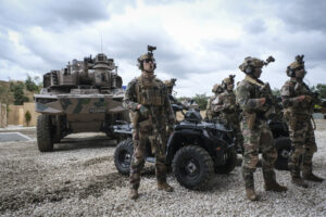 France, Paris, 2024-06-16. Dynamic exhibition of special forces from army and police during Eurosatory, the world event 