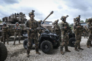 France, Paris, 2024-06-16. Dynamic exhibition of special forces from army and police during Eurosatory, the world event 