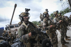 France, Paris, 2024-06-16. Dynamic exhibition of special forces from army and police during Eurosatory, the world event 