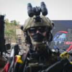 France, Paris, 2024-06-16. Dynamic exhibition of special forces from army and police during Eurosatory, the world event