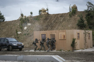 France, Paris, 2024-06-16. Dynamic exhibition of special forces from army and police during Eurosatory, the world event 