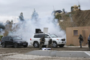France, Paris, 2024-06-16. Dynamic exhibition of special forces from army and police during Eurosatory, the world event 