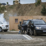 France, Paris, 2024-06-16. Dynamic exhibition of special forces from army and police during Eurosatory, the world event