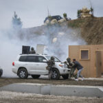 France, Paris, 2024-06-16. Dynamic exhibition of special forces from army and police during Eurosatory, the world event