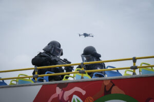France, Paris, 2024-06-16. Dynamic exhibition of special forces from army and police during Eurosatory, the world event 