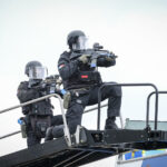 France, Paris, 2024-06-16. Dynamic exhibition of special forces from army and police during Eurosatory, the world event
