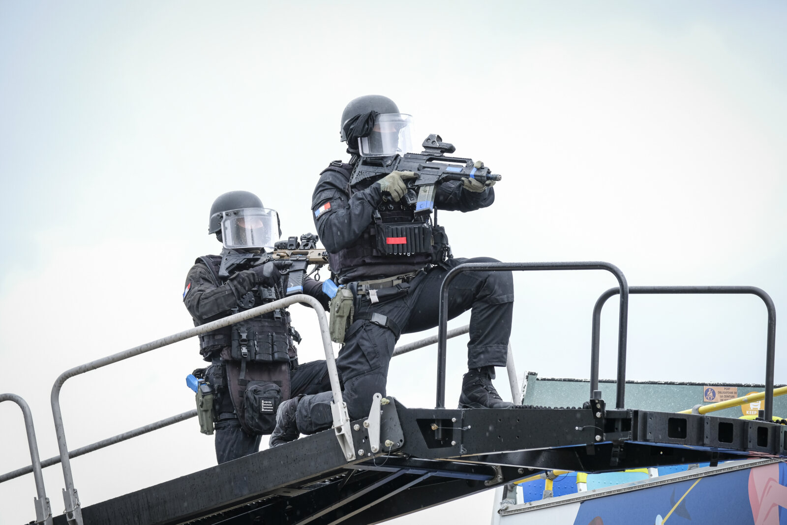 France, Paris, 2024-06-16. Dynamic exhibition of special forces from army and police during Eurosatory, the world event 