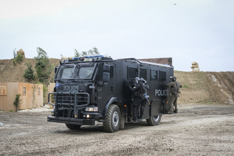 France, Paris, 2024-06-16. Dynamic exhibition of special forces from army and police during Eurosatory, the world event 