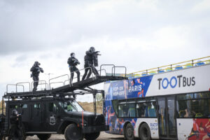 France, Paris, 2024-06-16. Dynamic exhibition of special forces from army and police during Eurosatory, the world event 