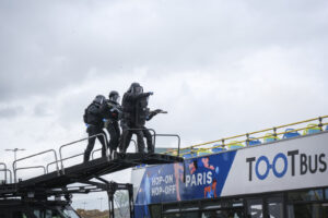 France, Paris, 2024-06-16. Dynamic exhibition of special forces from army and police during Eurosatory, the world event 