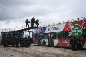 France, Paris, 2024-06-16. Dynamic exhibition of special forces from army and police during Eurosatory, the world event 