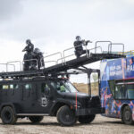 France, Paris, 2024-06-16. Dynamic exhibition of special forces from army and police during Eurosatory, the world event