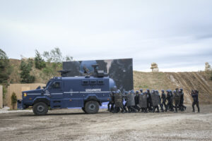 France, Paris, 2024-06-16. Dynamic exhibition of special forces from army and police during Eurosatory, the world event 