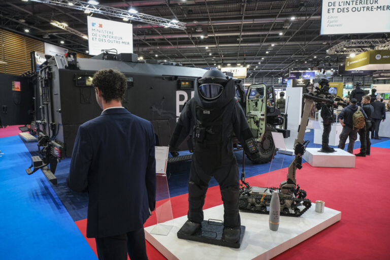 France, Paris, 2024-06-20. Eurosatory Defense and Security Exhibition in Paris Nord Villepinte. 2,000 exhibitors and 100
