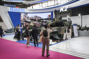 France, Paris, 2024-06-20. Eurosatory Defense and Security Exhibition in Paris Nord Villepinte. 2,000 exhibitors and 100